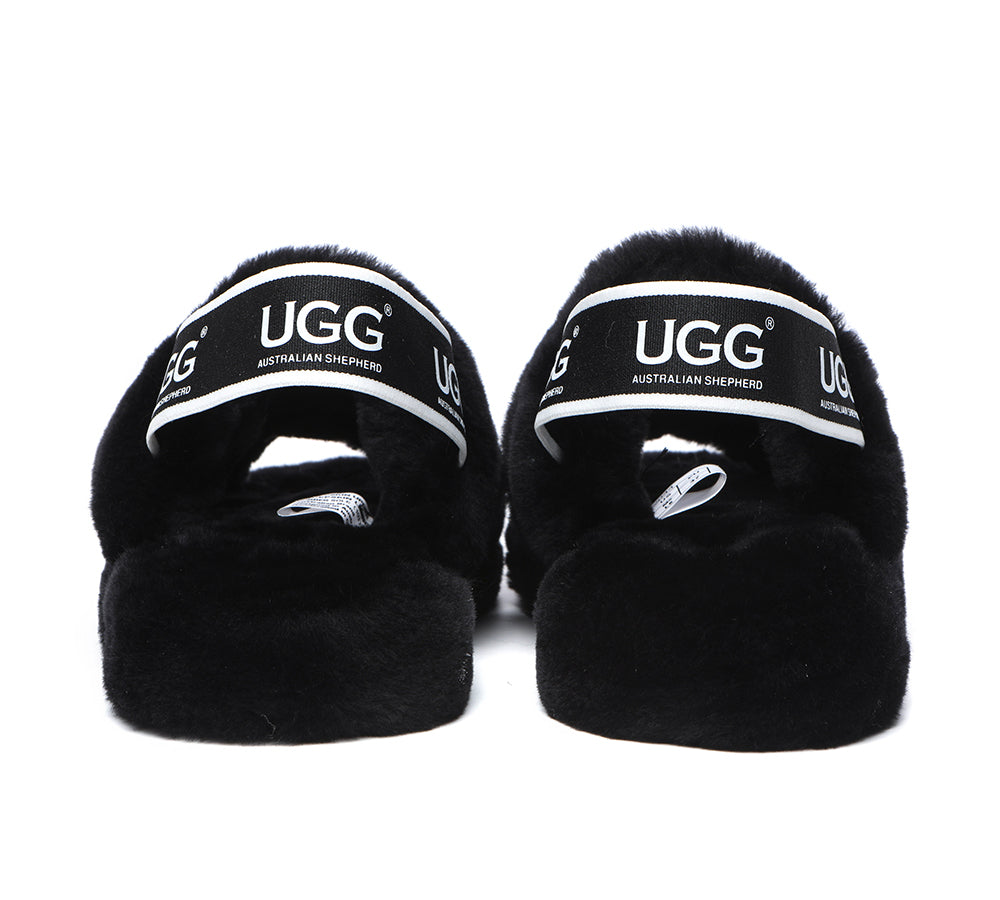 Slides - AS UGG Slingback Fluffy Slides Women Lonnie