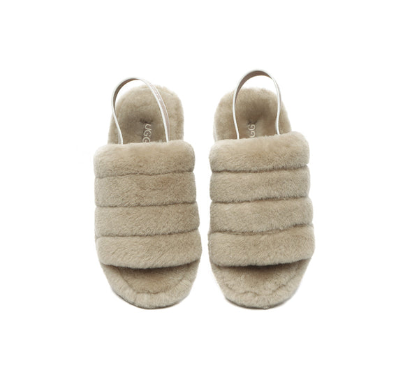 Slides - AS UGG Women Fluffy Slides Puffy