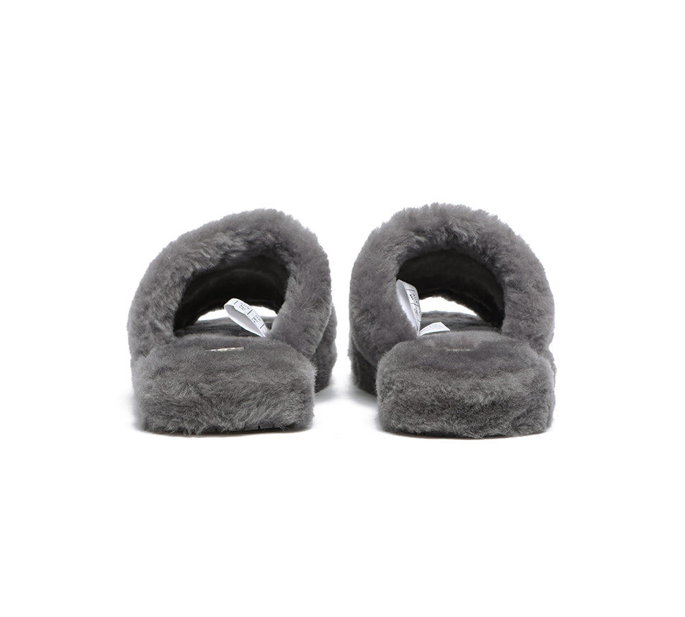 Slides - Double Strap Fluffy Slides Women Jessica