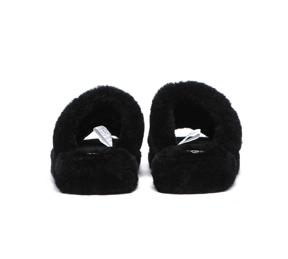 Slides - Double Strap Fluffy Slides Women Jessica