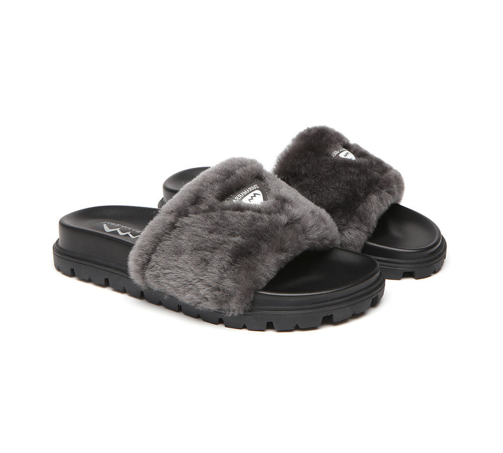 Slides - Fluffy Slides Women Fannie Scuff