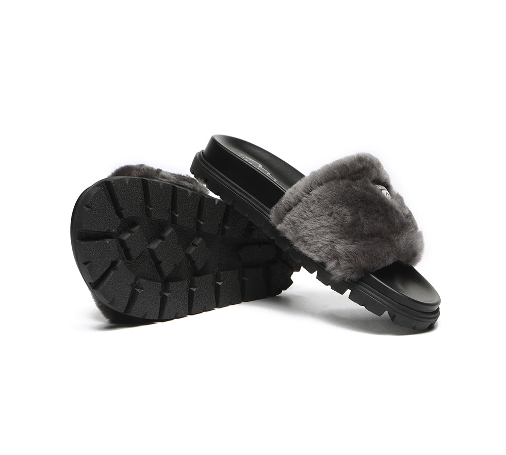 Slides - Fluffy Slides Women Fannie Scuff