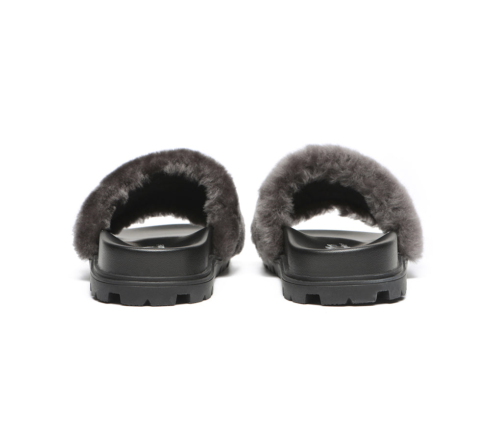 Slides - Fluffy Slides Women Fannie Scuff