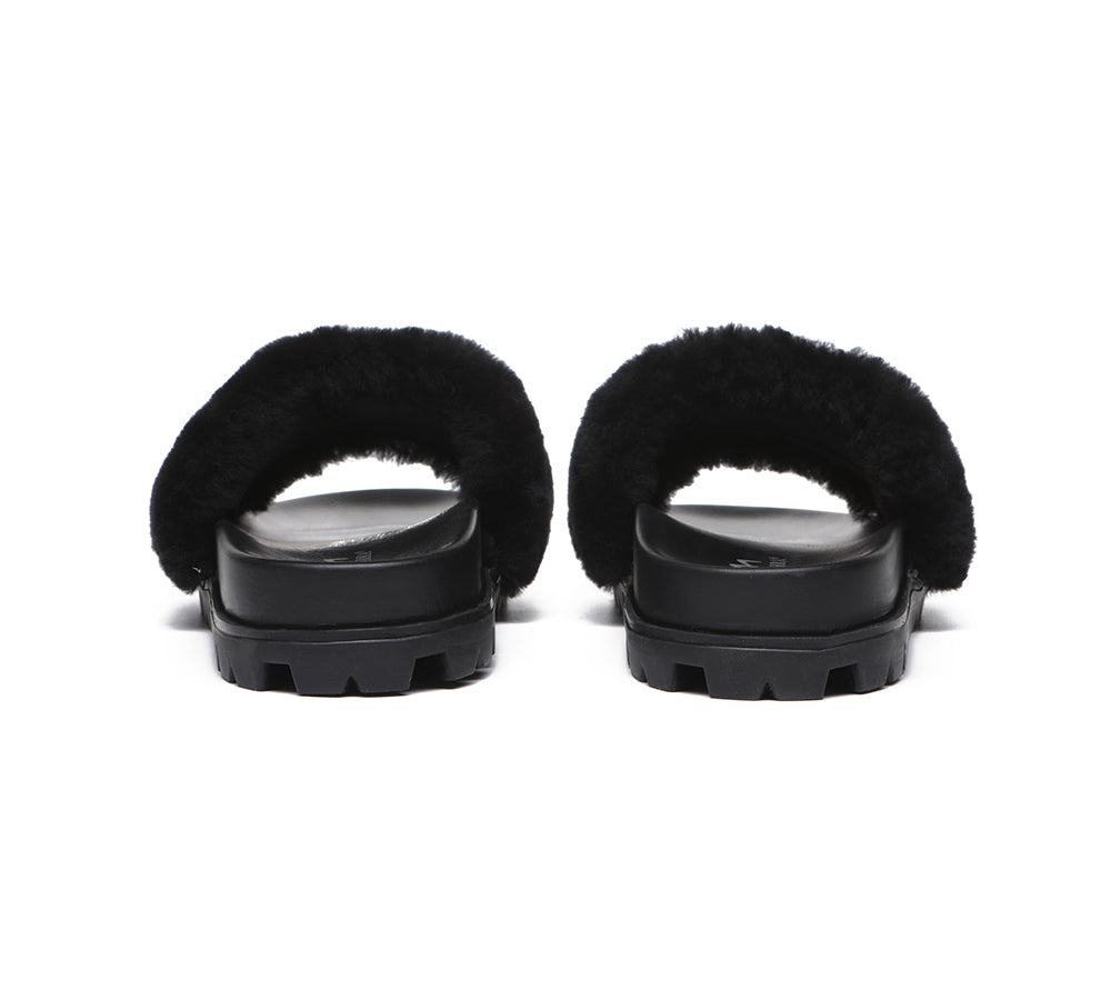 Slides - Fluffy Slides Women Fannie Scuff