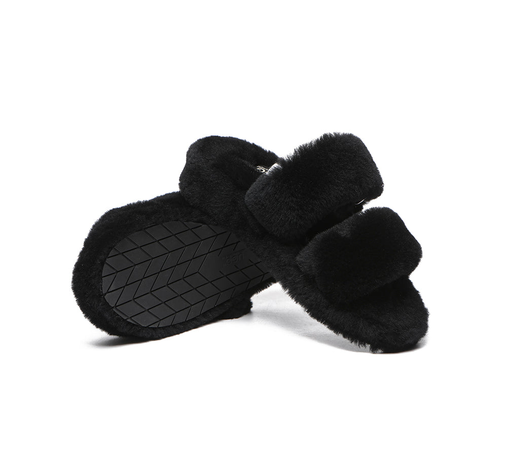 Slides - Fluffy Slides Women Jamia High Platform