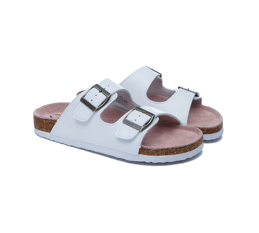 TARRAMARRA® Embossed Summer Beach Unisex Slip-On Sandal Slides Oliver - Sandals - White - AU Ladies 10 / AU Men 8 / EU 41 - Uggoutlet