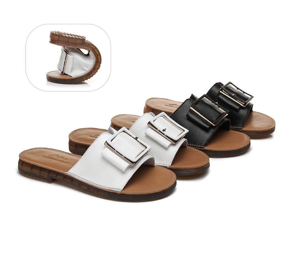 Slides - TA Women Buckle Top Ultra Soft Slides Bera