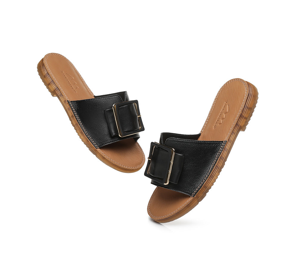 Slides - TA Women Buckle Top Ultra Soft Slides Bera