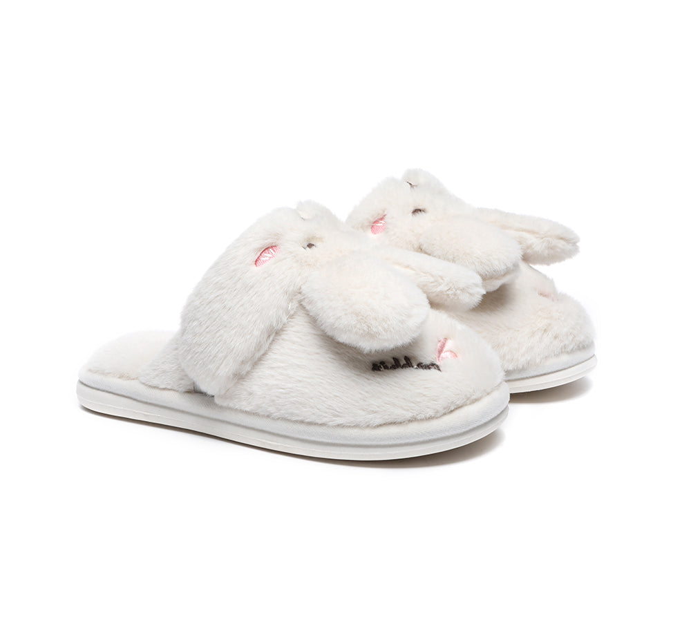 Slides - Ultra Plush Bunny Strap Slippers