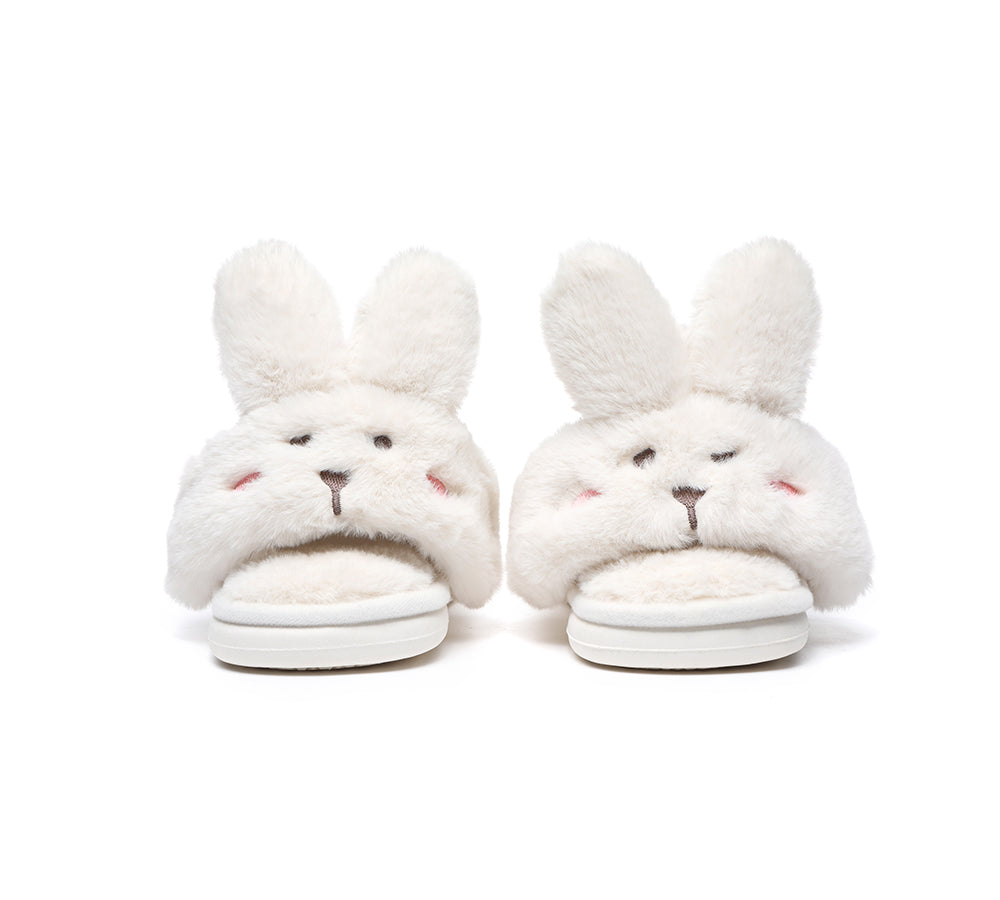 Slides - Ultra Plush Bunny Strap Slippers