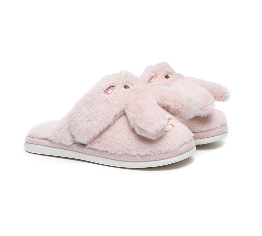 Slides - Ultra Plush Bunny Strap Slippers