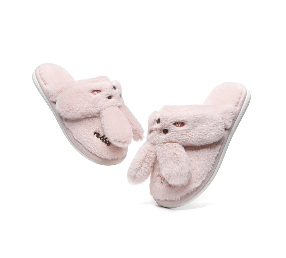 Slides - Ultra Plush Bunny Strap Slippers