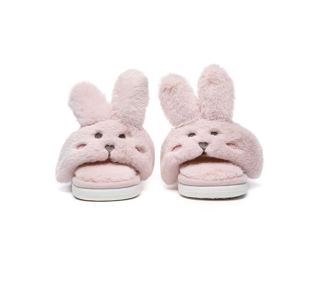 Slides - Ultra Plush Bunny Strap Slippers