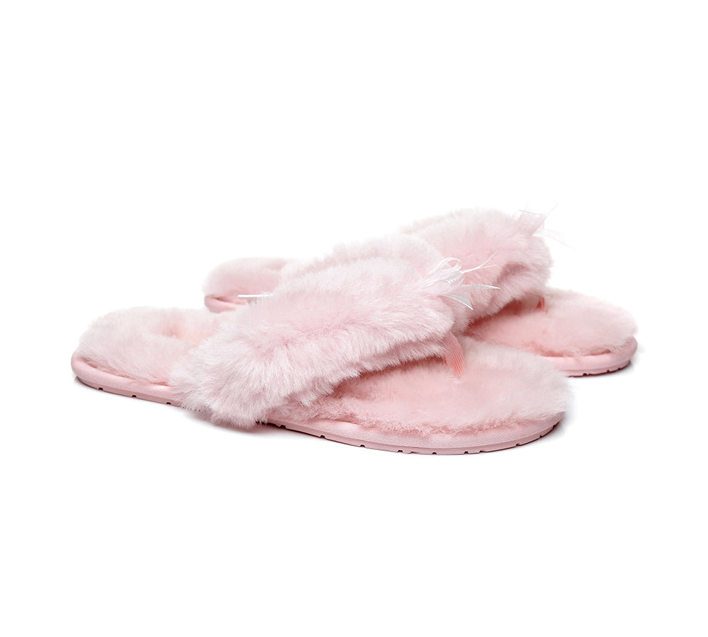 Slippers - AS UGG Women Fluffy Slides Thongs Cinderella