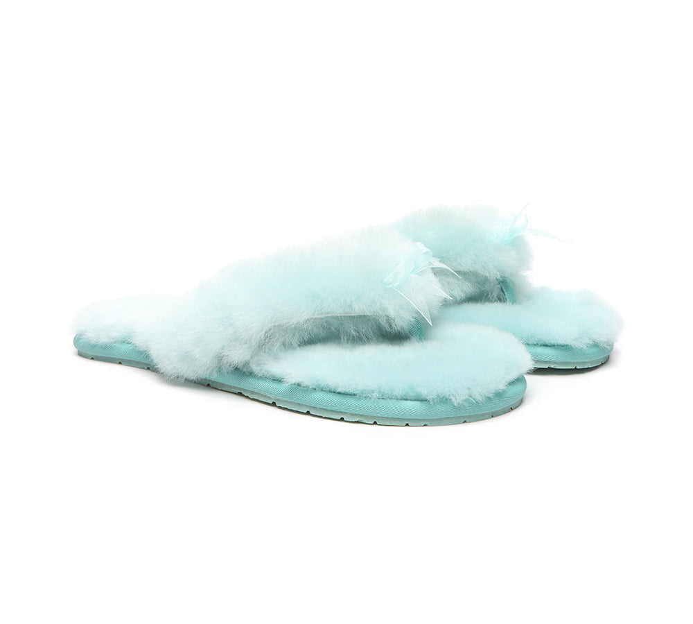 Slippers - AS UGG Women Fluffy Slides Thongs Cinderella