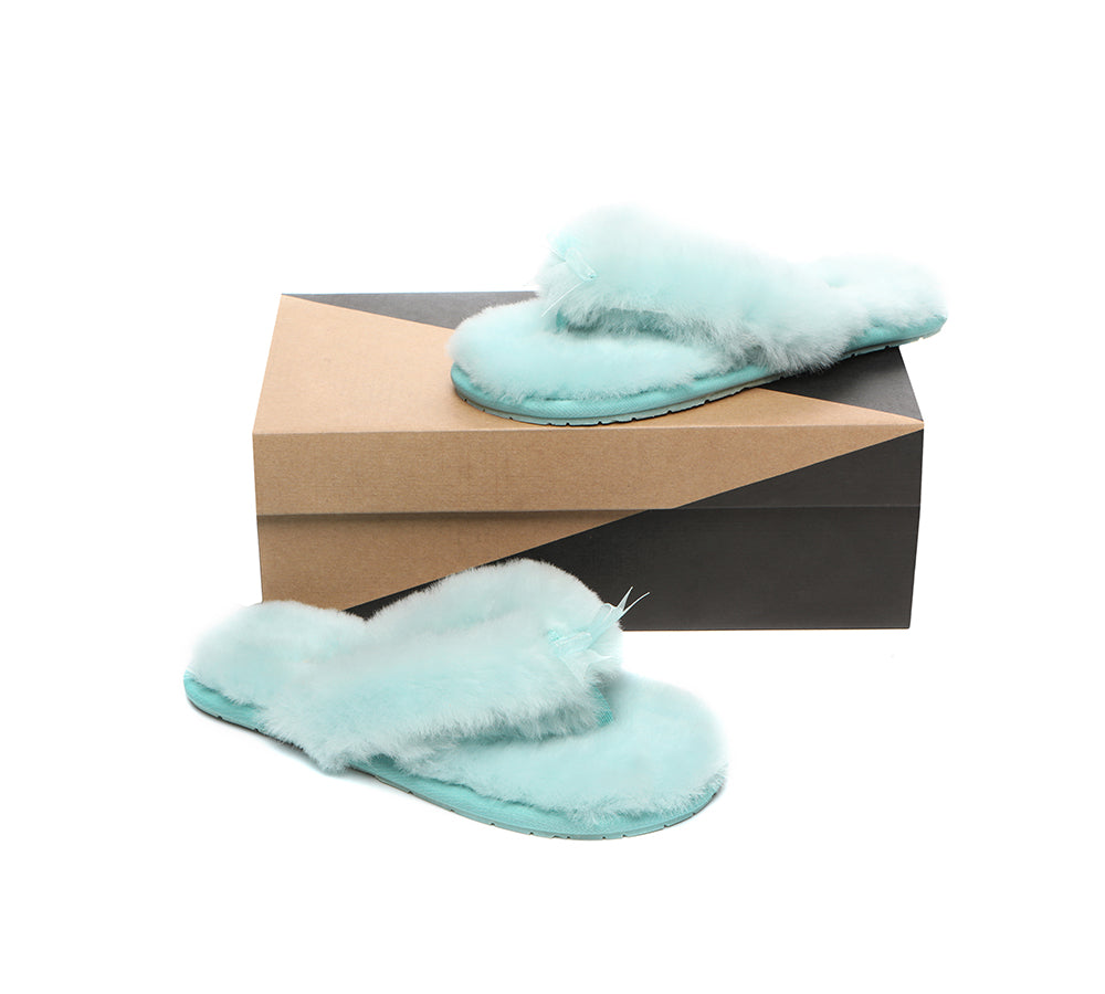 Slippers - AS UGG Women Fluffy Slides Thongs Cinderella