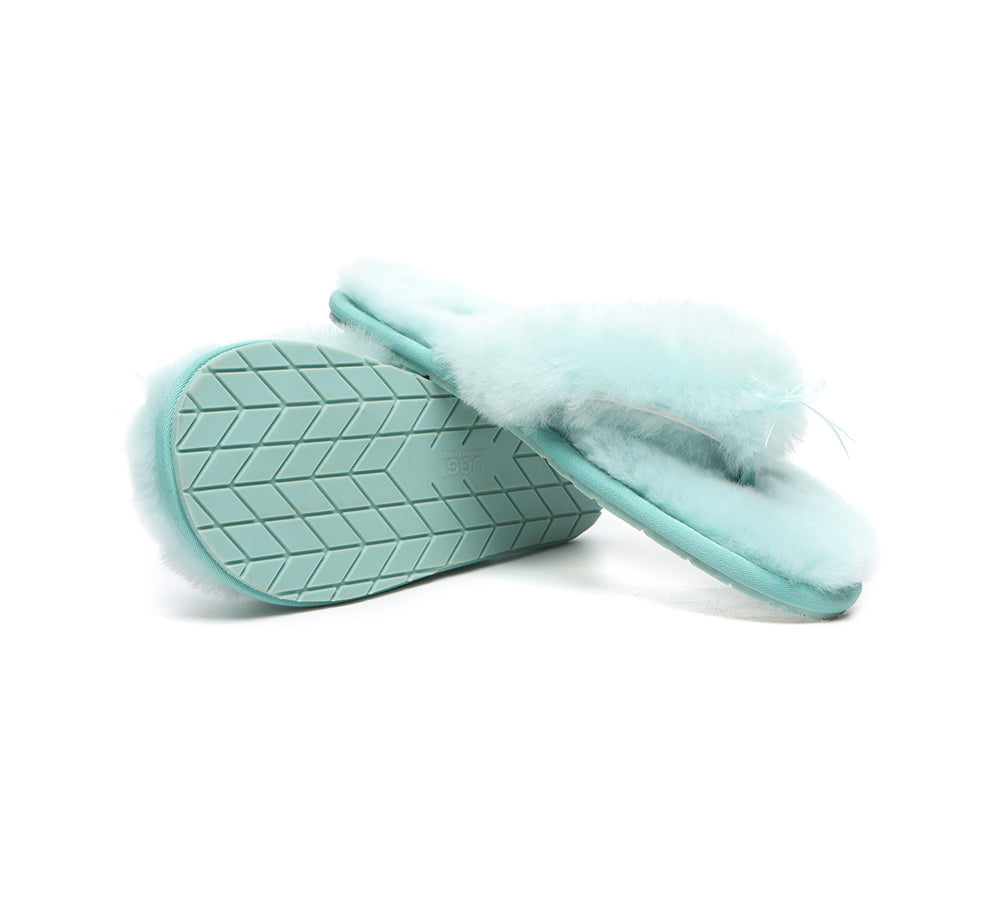 Slippers - AS UGG Women Fluffy Slides Thongs Cinderella