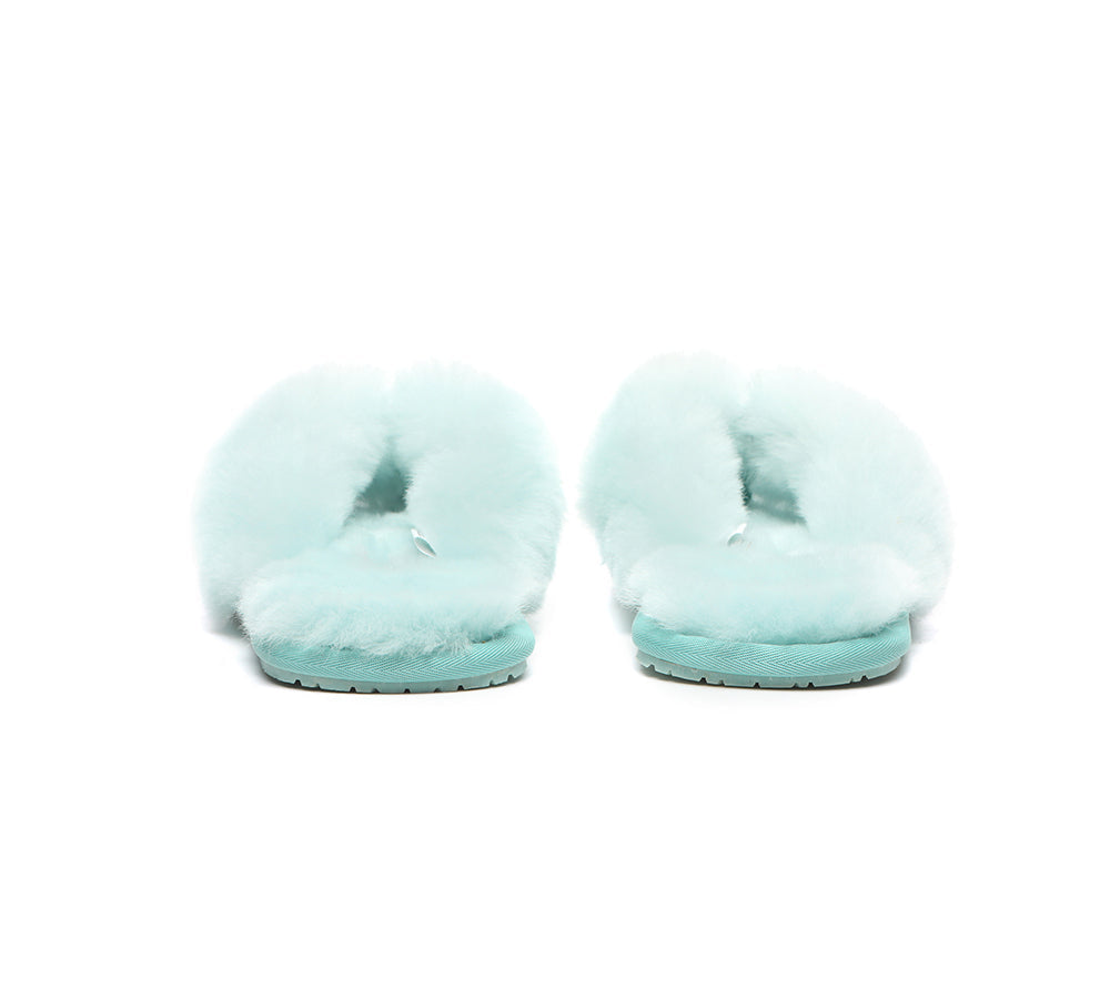 Slippers - AS UGG Women Fluffy Slides Thongs Cinderella