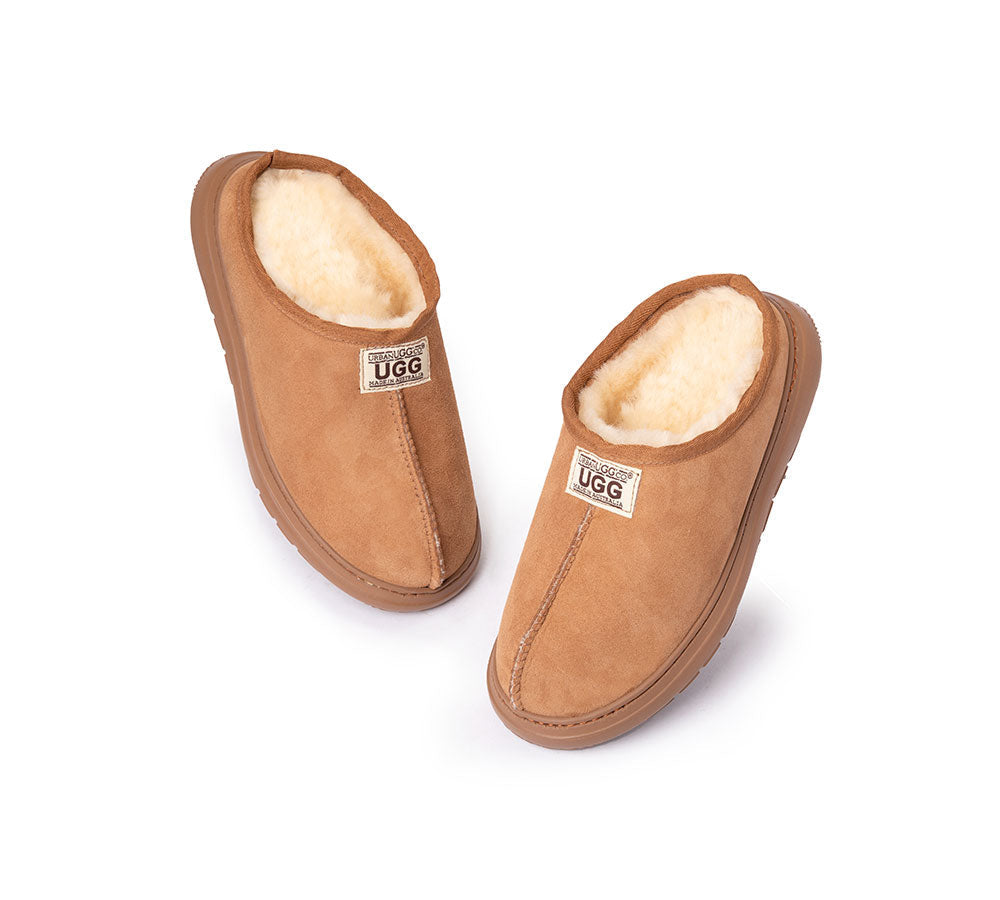 URBAN UGG® Australian Made Sheepskin Slippers Unisex Active Scuff - Slippers - Chestnut - AU Ladies 10 / AU Men 8 / EU 41 - Uggoutlet