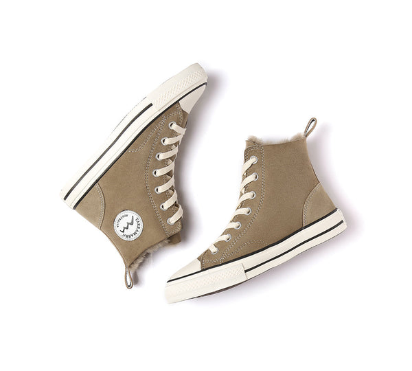 Sneaker - TA Viola High Top Women Sheepskin Sneakers Double Face Sheepskin