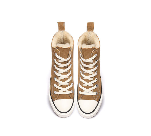 Sneaker - TA Viola High Top Women Sheepskin Sneakers Double Face Sheepskin