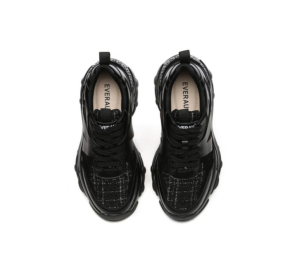 EVERAU® Women Chunky Sneakers Bombo - Sneakers - Black - AU Ladies 4 / AU Men 2 / EU 35 - Uggoutlet