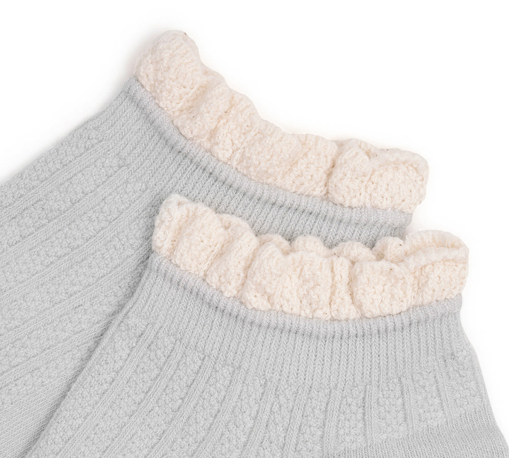 TARRAMARRA® 100% Cotton Ruffle Shallow Mouth Socks One Pair - Socks - Light Blue - One Size - Uggoutlet