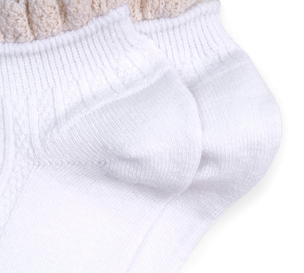 TARRAMARRA® 100% Cotton Ruffle Shallow Mouth Socks One Pair - Socks - White - One Size - Uggoutlet