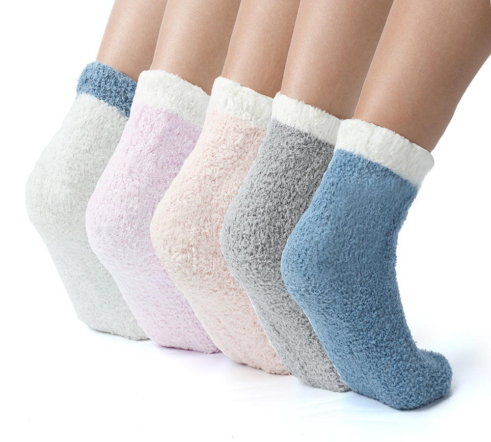 TARRAMARRA® Women Crew Fluffy Socks Five Pairs - Socks - Mix Colour - AU Ladies 4-9 / EU 35-40 - Uggoutlet