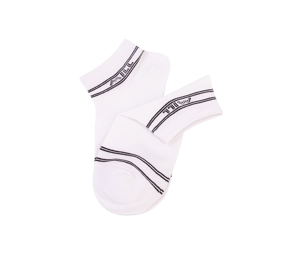 TARRAMARRA® Cotton No Show Socks One Pair - Socks - White / Black Stripe - One Size - Uggoutlet