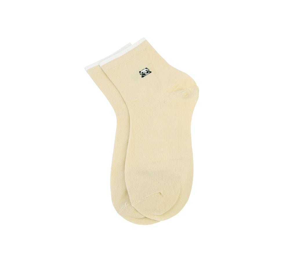 TARRAMARRA® Cotton Quarter Crew Socks One Pair - Socks - Cream - One Size - Uggoutlet