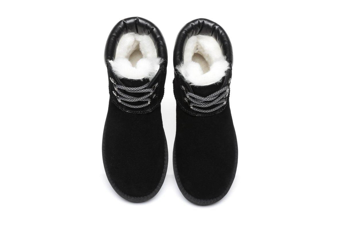 TARRAMARRA® Fashion Boots Dara Cow Suede Sheepskin Lining - UGG Boots - Black - AU Ladies 4 / AU Men 2 / EU 35 - Uggoutlet