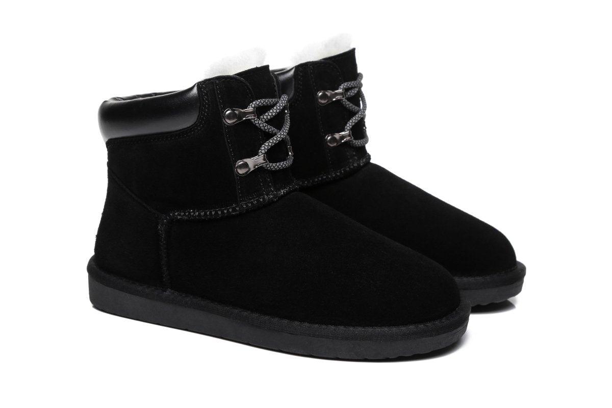 TARRAMARRA® Fashion Boots Dara Cow Suede Sheepskin Lining - UGG Boots - Black - AU Ladies 4 / AU Men 2 / EU 35 - Uggoutlet