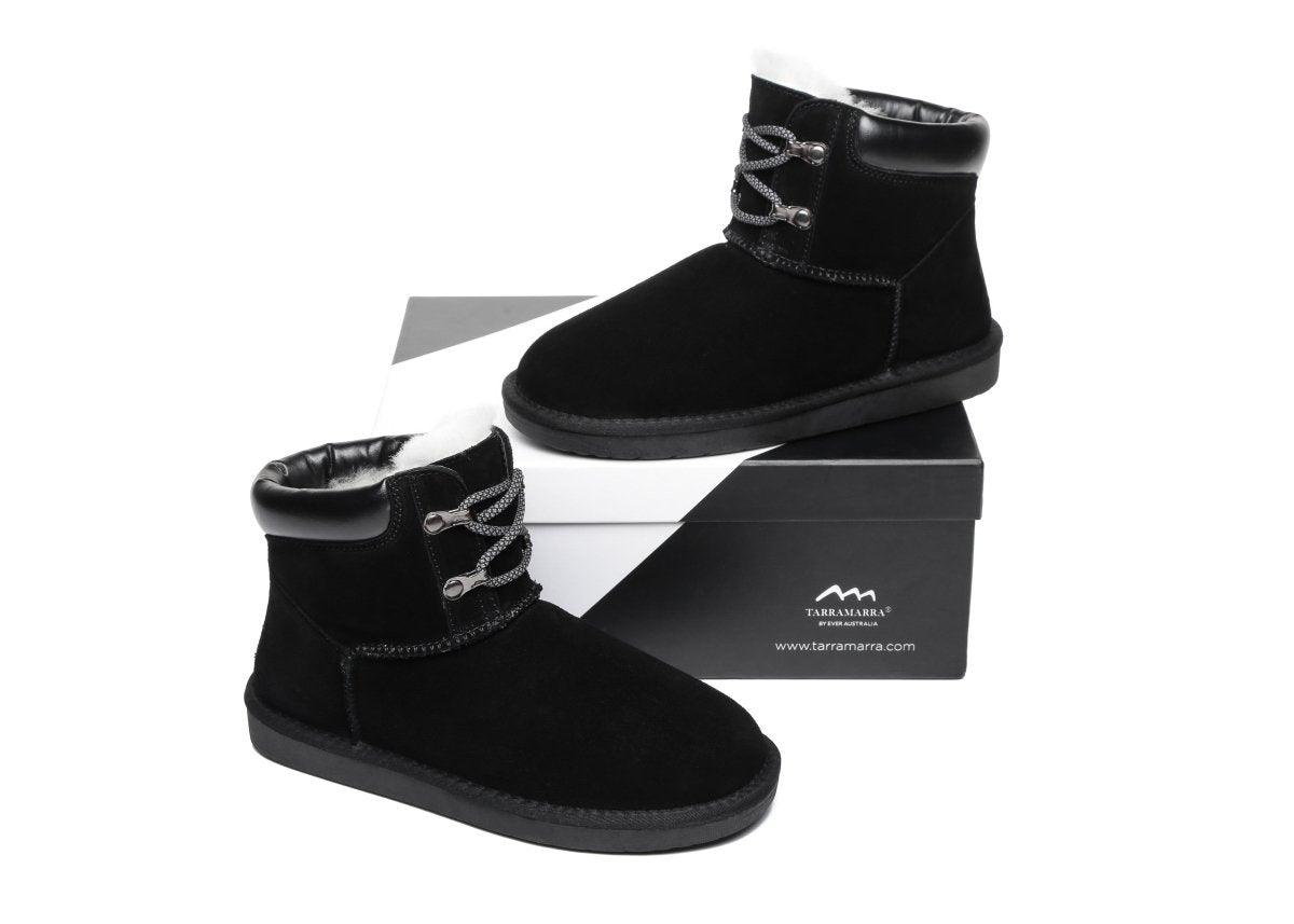 TARRAMARRA® Fashion Boots Dara Cow Suede Sheepskin Lining - UGG Boots - Black - AU Ladies 4 / AU Men 2 / EU 35 - Uggoutlet