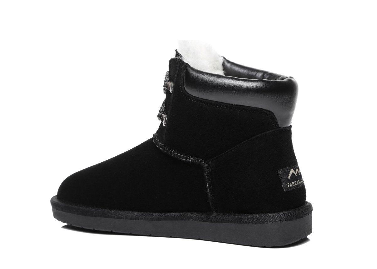 TARRAMARRA® Fashion Boots Dara Cow Suede Sheepskin Lining - UGG Boots - Black - AU Ladies 4 / AU Men 2 / EU 35 - Uggoutlet