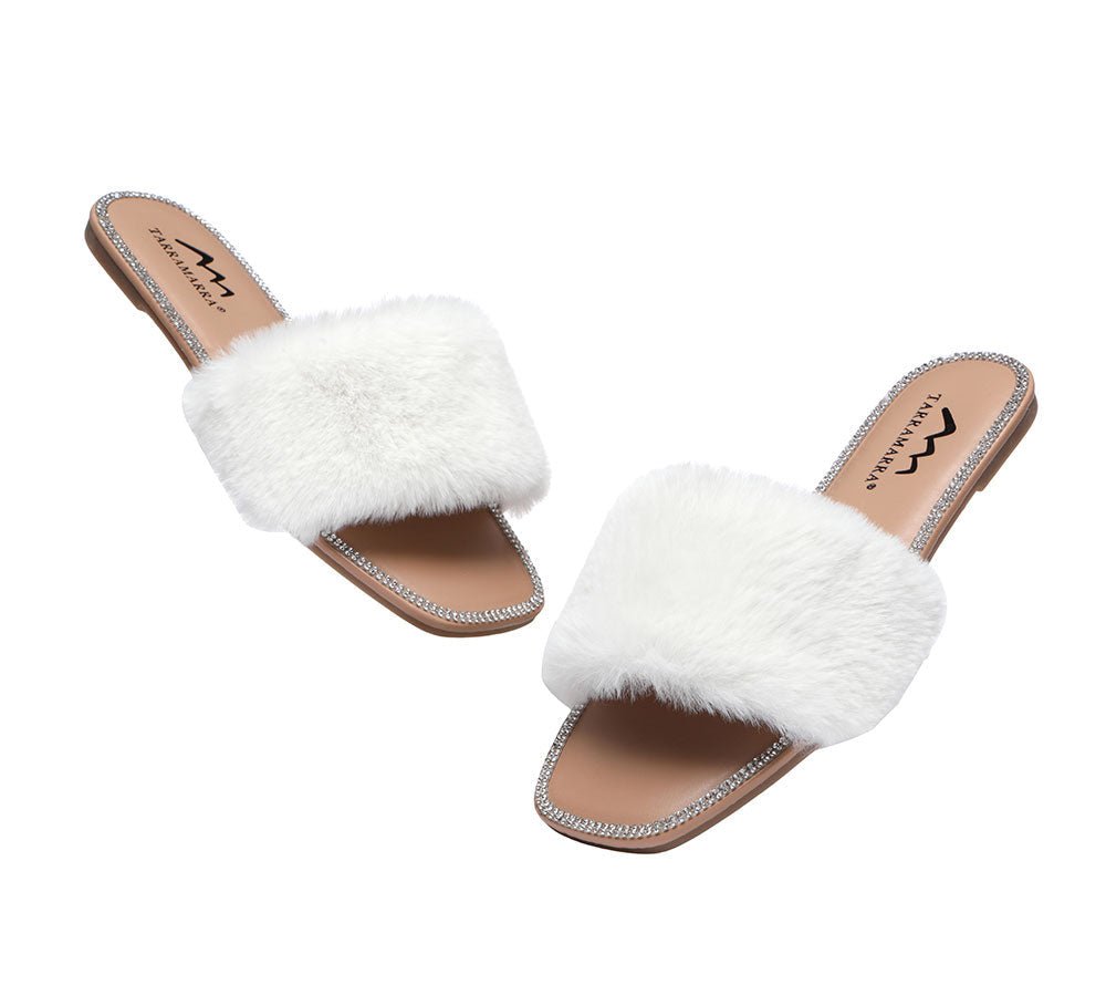 TARRAMARRA® Fluffy Diamante Women Sandals - Sandals - White - AU Ladies 5 / AU Men 3 / EU 36 - Uggoutlet