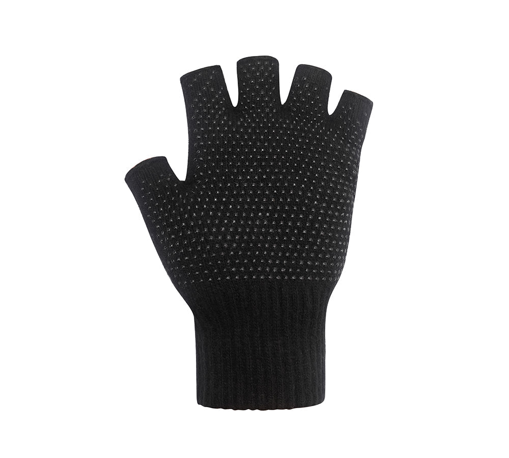 TARRAMARRA® Mens Fingerless Gloves With Non Slip Dots - Gloves - Black - One Size - Uggoutlet