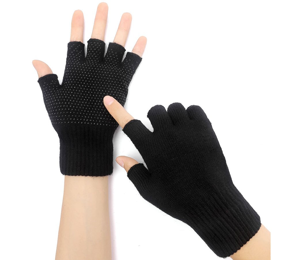 TARRAMARRA® Mens Fingerless Gloves With Non Slip Dots - Gloves - Black - One Size - Uggoutlet