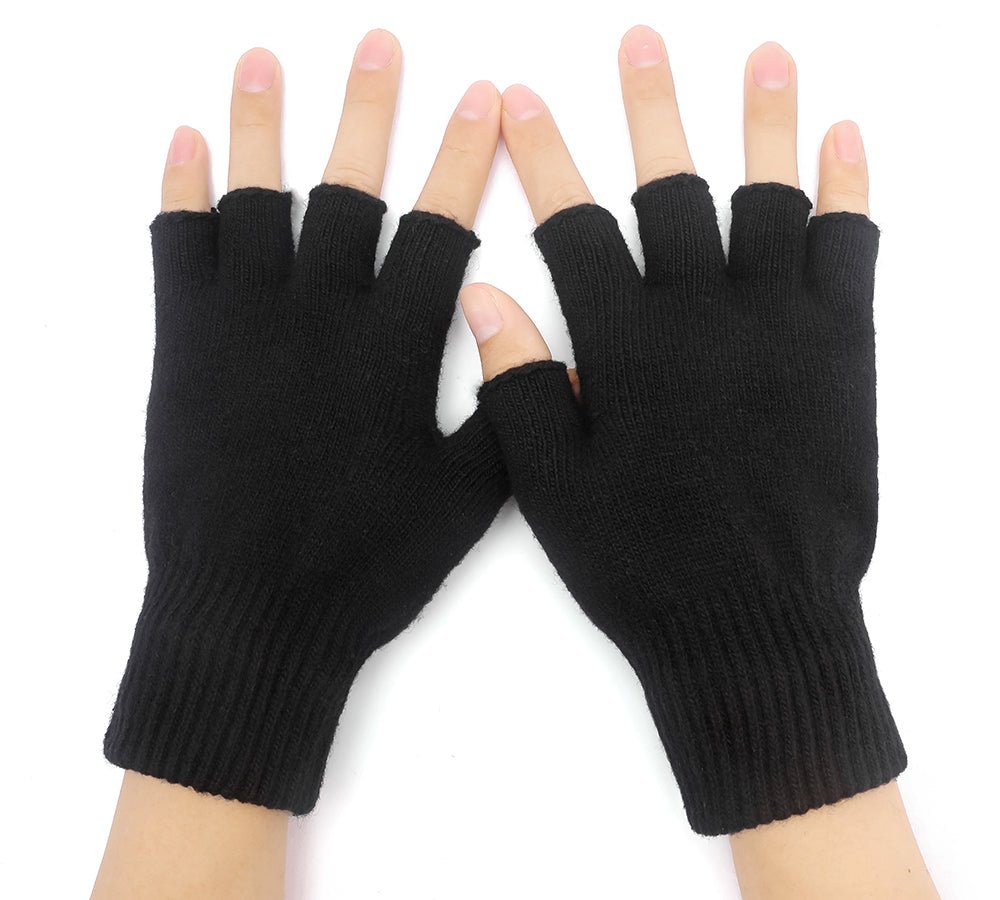 TARRAMARRA® Mens Fingerless Gloves With Non Slip Dots - Gloves - Black - One Size - Uggoutlet