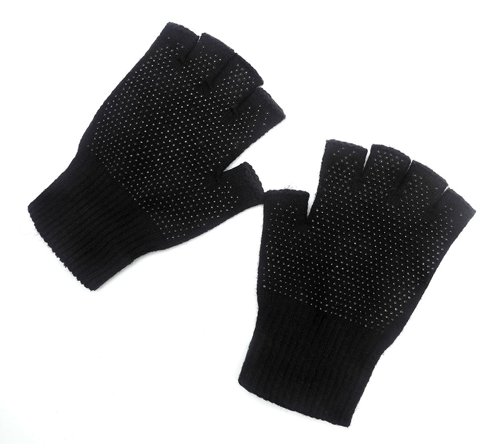 TARRAMARRA® Mens Fingerless Gloves With Non Slip Dots - Gloves - Black - One Size - Uggoutlet