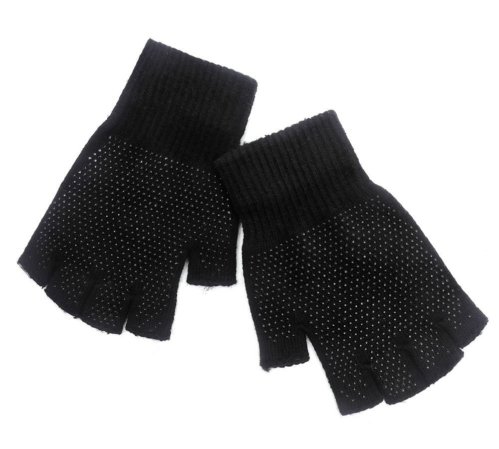 TARRAMARRA® Mens Fingerless Gloves With Non Slip Dots - Gloves - Black - One Size - Uggoutlet