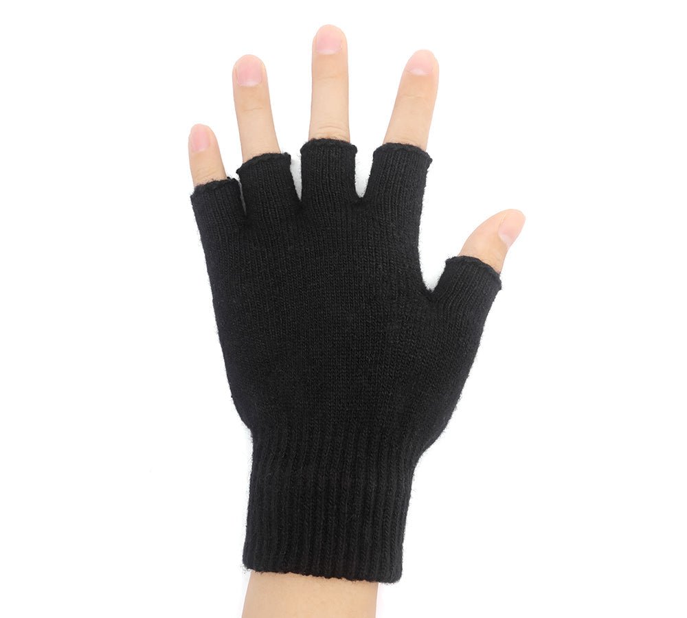 TARRAMARRA® Mens Fingerless Gloves With Non Slip Dots - Gloves - Black - One Size - Uggoutlet