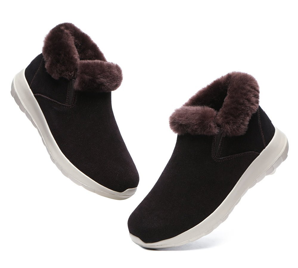 TARRAMARRA® Sheepskin Ankle Slipper Women Tana - UGG Slippers - Chocolate - AU Ladies 4 / AU Men 2 / EU 35 - Uggoutlet