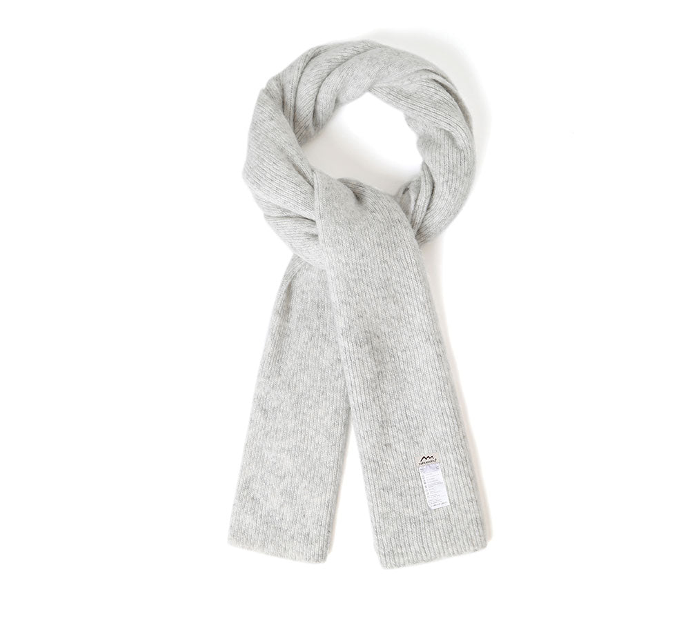 TARRAMARRA® Soft Alpaca Wool Unisex Knitted Scarf - Scarf - Light Grey - One Size - Uggoutlet