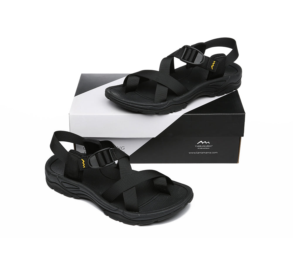 TARRAMARRA® Strappy Flat Black Sandals Women Lucianna With Toe Loop - Sandals - Black - AU Ladies 4 / AU Men 2 / EU 35 - Uggoutlet