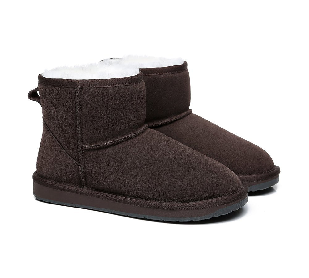 TARRAMARRA® Unisex Double Faced Sheepskin Mini Classic Boots - UGG Boots - Chestnut - AU Ladies 4 / AU Men 2 / EU 35 - Uggoutlet