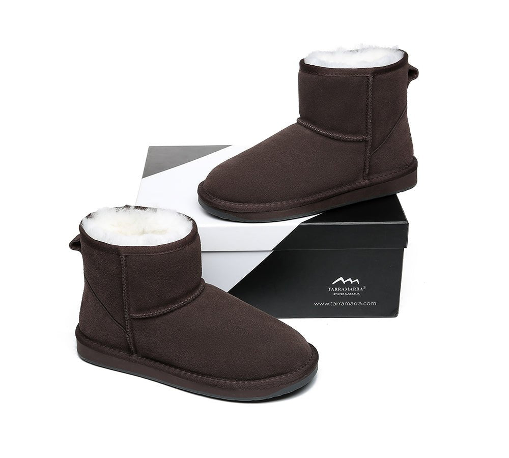 TARRAMARRA® Unisex Double Faced Sheepskin Mini Classic Boots - UGG Boots - Chestnut - AU Ladies 4 / AU Men 2 / EU 35 - Uggoutlet