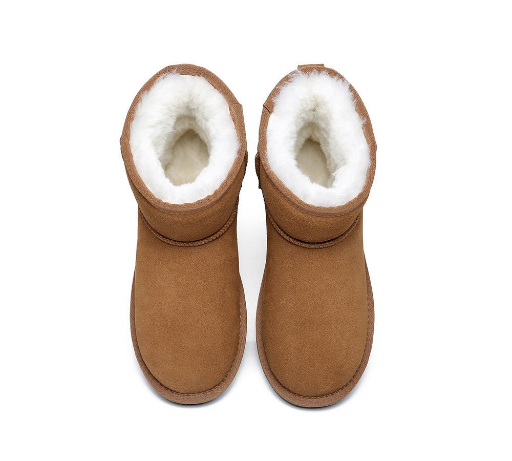 TARRAMARRA® Unisex Double Faced Sheepskin Mini Classic Boots - UGG Boots - Chestnut - AU Ladies 4 / AU Men 2 / EU 35 - Uggoutlet