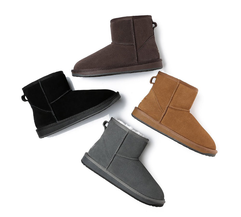 TARRAMARRA® Unisex Double Faced Sheepskin Mini Classic Boots - UGG Boots - Chestnut - AU Ladies 4 / AU Men 2 / EU 35 - Uggoutlet