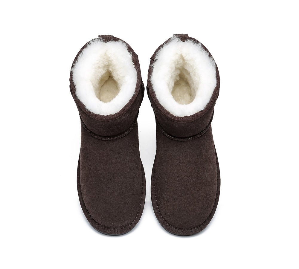 TARRAMARRA® Unisex Double Faced Sheepskin Mini Classic Boots - UGG Boots - Chestnut - AU Ladies 4 / AU Men 2 / EU 35 - Uggoutlet